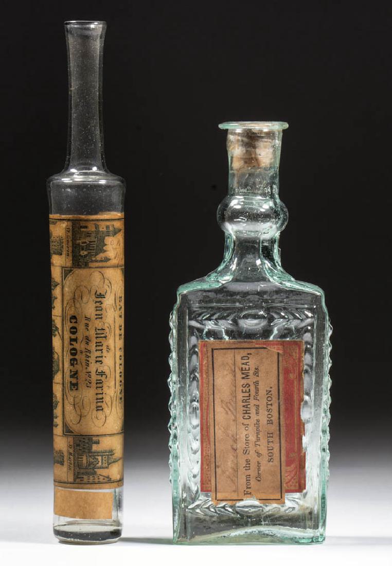 FREE- AND BLOWN-MOLDED COMMERCIAL COLOGNE BOTTLES, LOT (1 of 2)