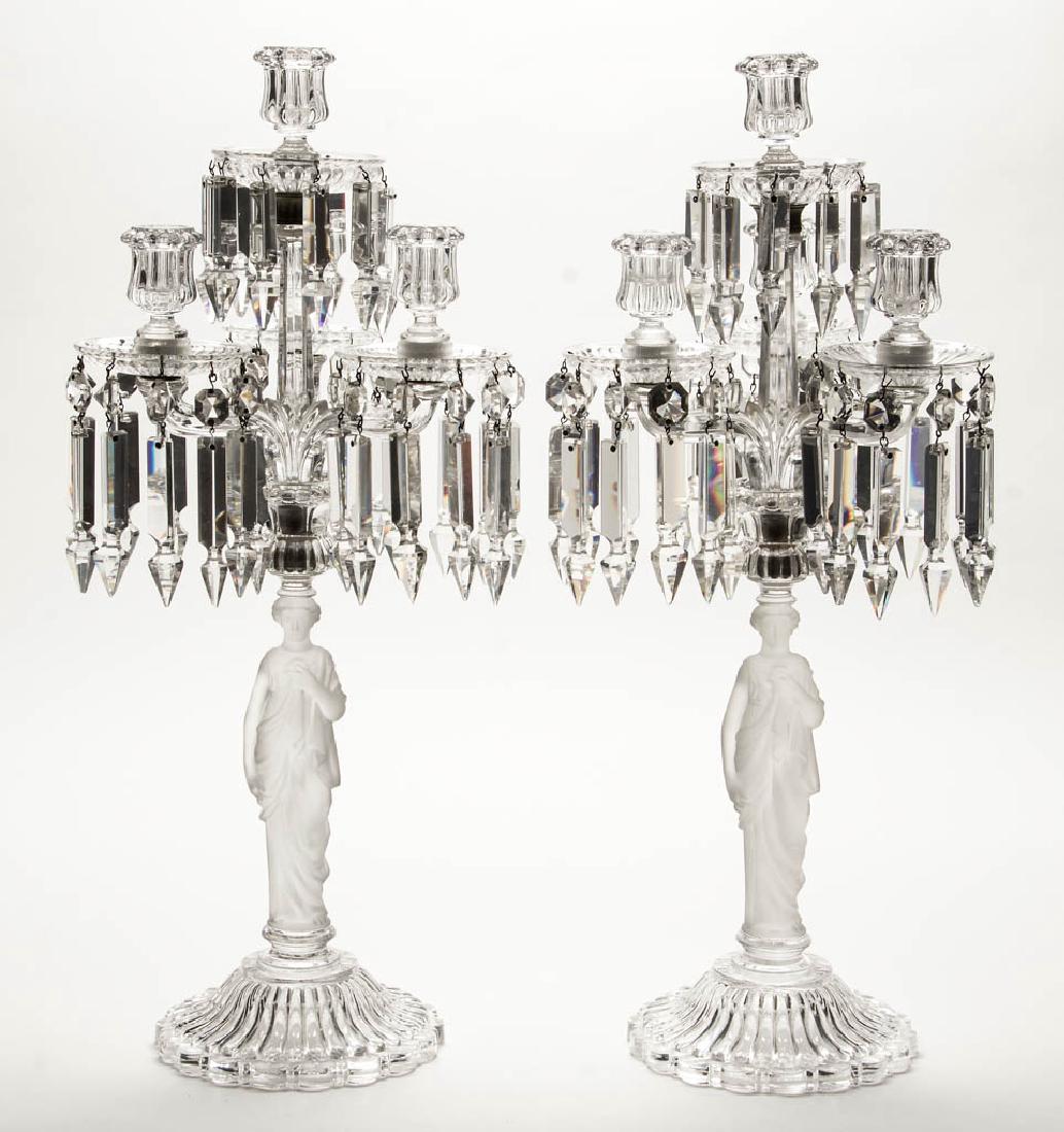 SANDWICH FROSTED MADONNA PAIR OF FOUR-LIGHT CANDELABRA (1 of 1)