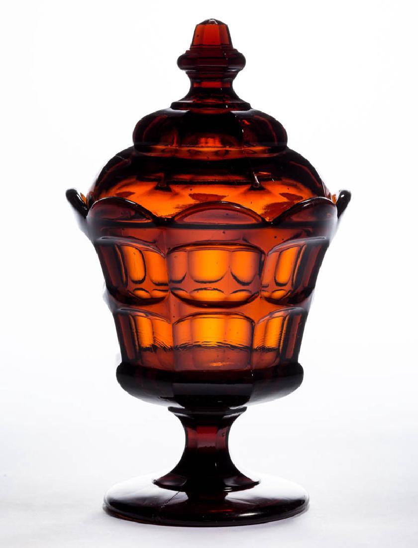 PRESSED WORCESTER FOOTED SUGAR BOWL AND COVER (1 of 1)