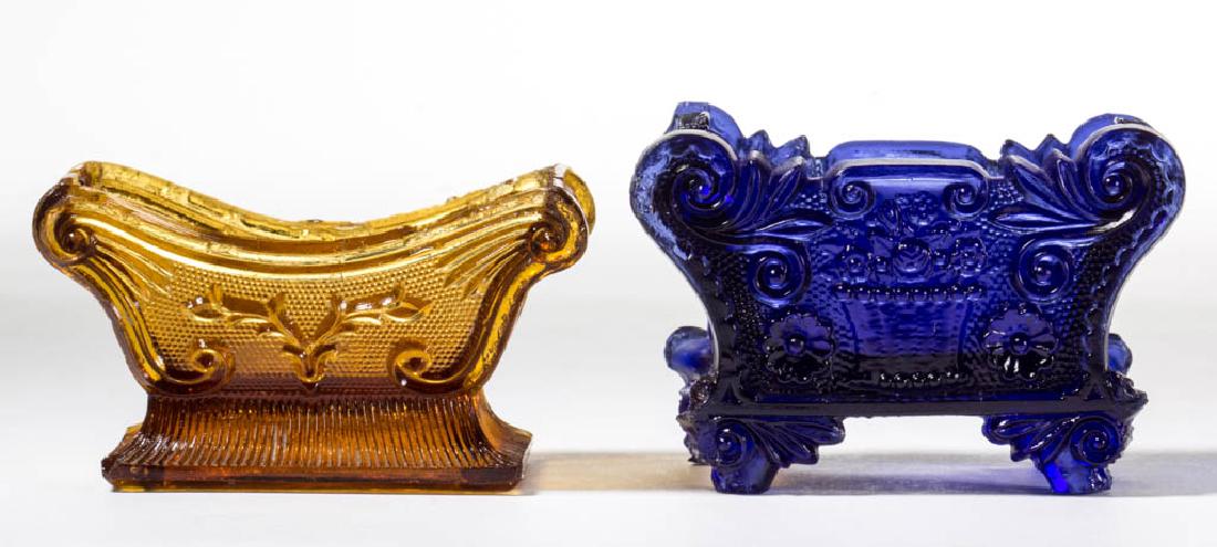 ASSORTED LACY PRESSED OPEN SALTS, LOT OF TWO (1 of 1)