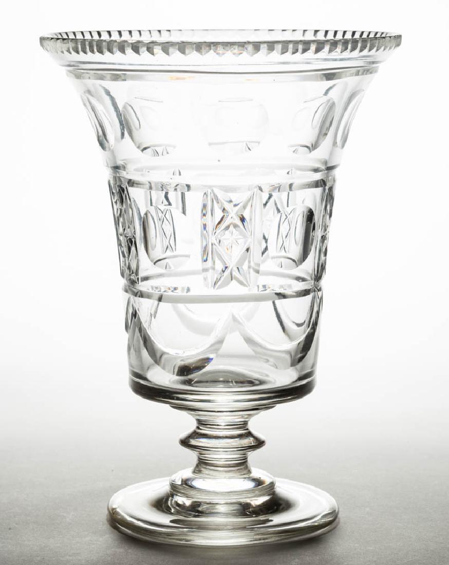 CUT PUNTY, STAR, AND SWAG CELERY GLASS / VASE (1 of 1)