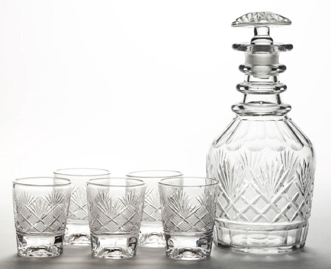 CUT STRAWBERRY DIAMOND AND FAN SIX-PIECE WHISKEY SET (1 of 1)