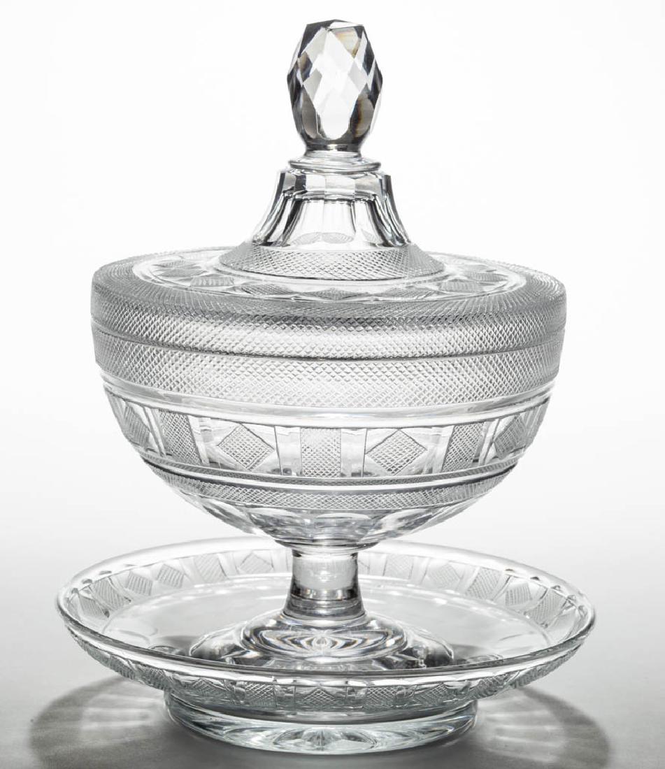 ANGLO-IRISH TINY DIAMOND POINT CUT GLASS SWEETMEAT AND (1 of 1)