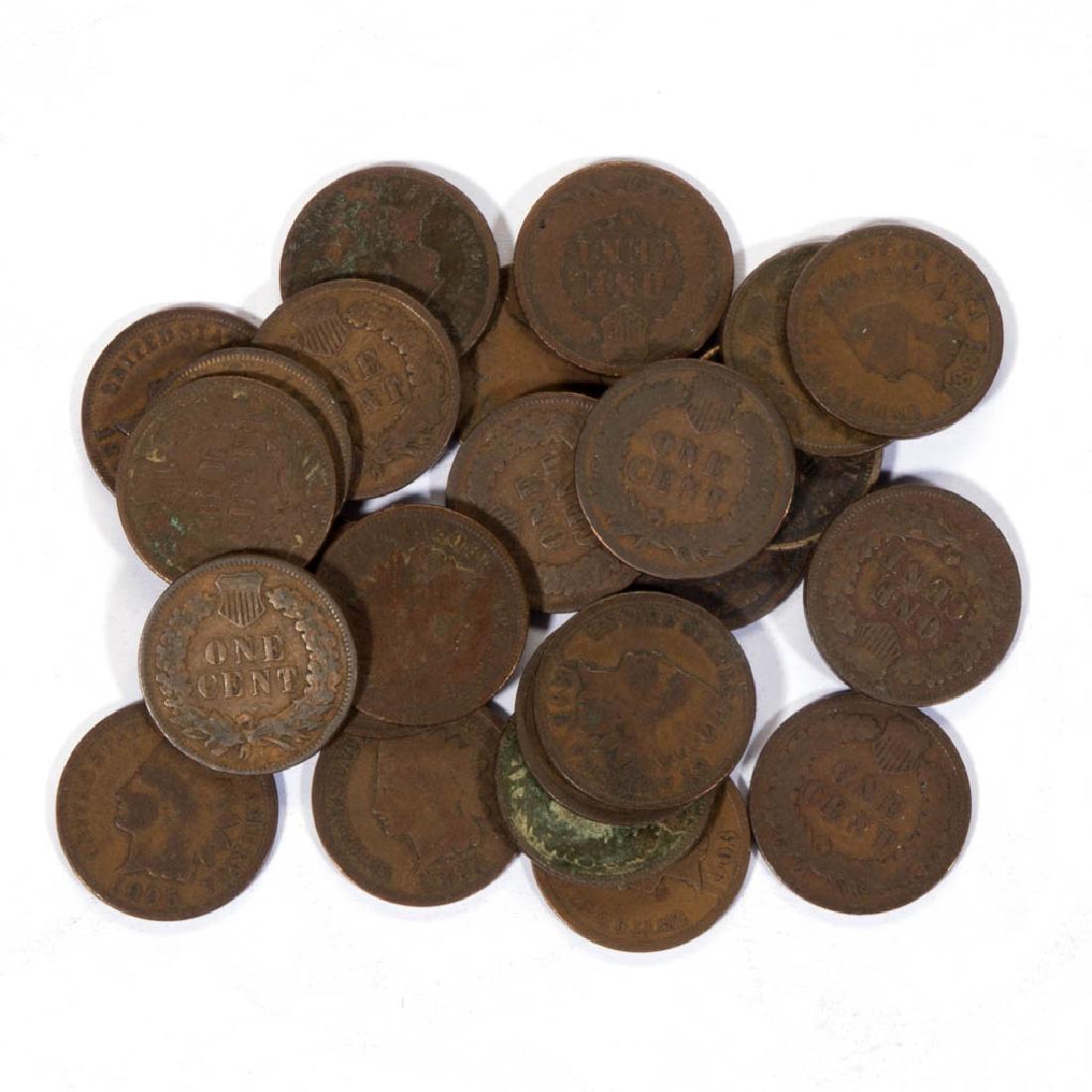UNITED STATES INDIAN HEAD ONE-CENT COINS, LOT OF 25 (1 of 1)