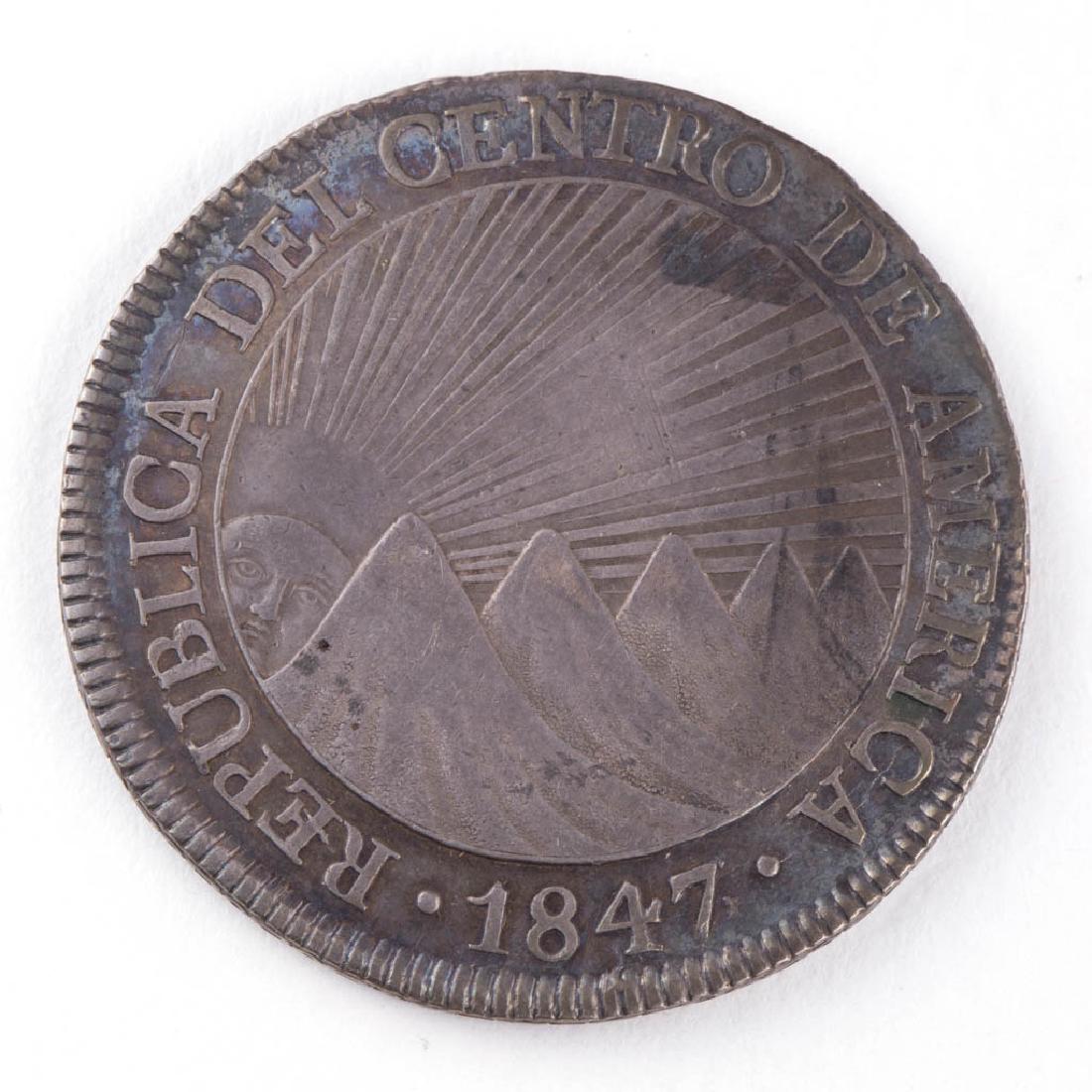 CENTRAL AMERICAN REPUBLIC 1847-NG A 8 REALES SILVER (1 of 2)