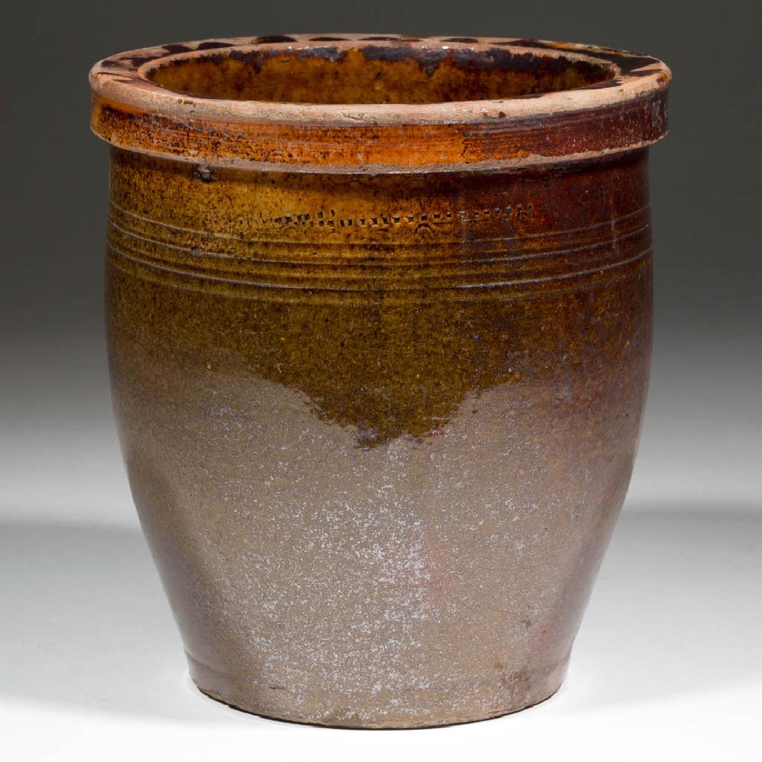STAMPED "ISAAC GOOD" EARTHENWARE / REDWARE CROCK (1 of 1)