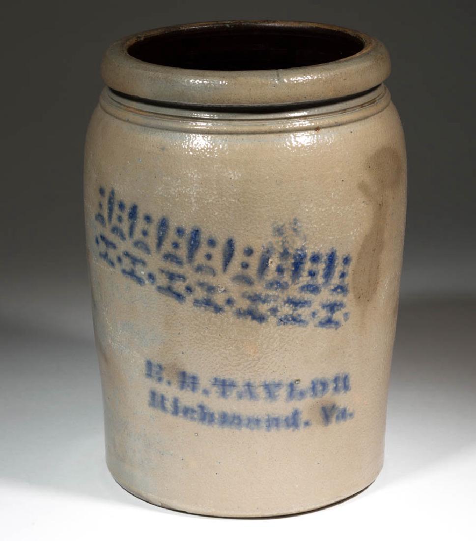 VIRGINIA MERCHANT'S STENCILED STONEWARE JAR (1 of 1)