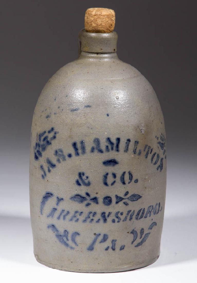 WESTERN PENNSYLVANIA STENCILED STONEWARE JUG (1 of 1)