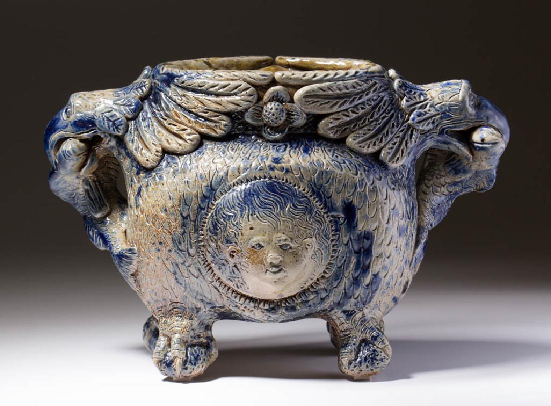IMPORTANT ANNA POTTERY, ANNA, ILLINOIS CARVED AND