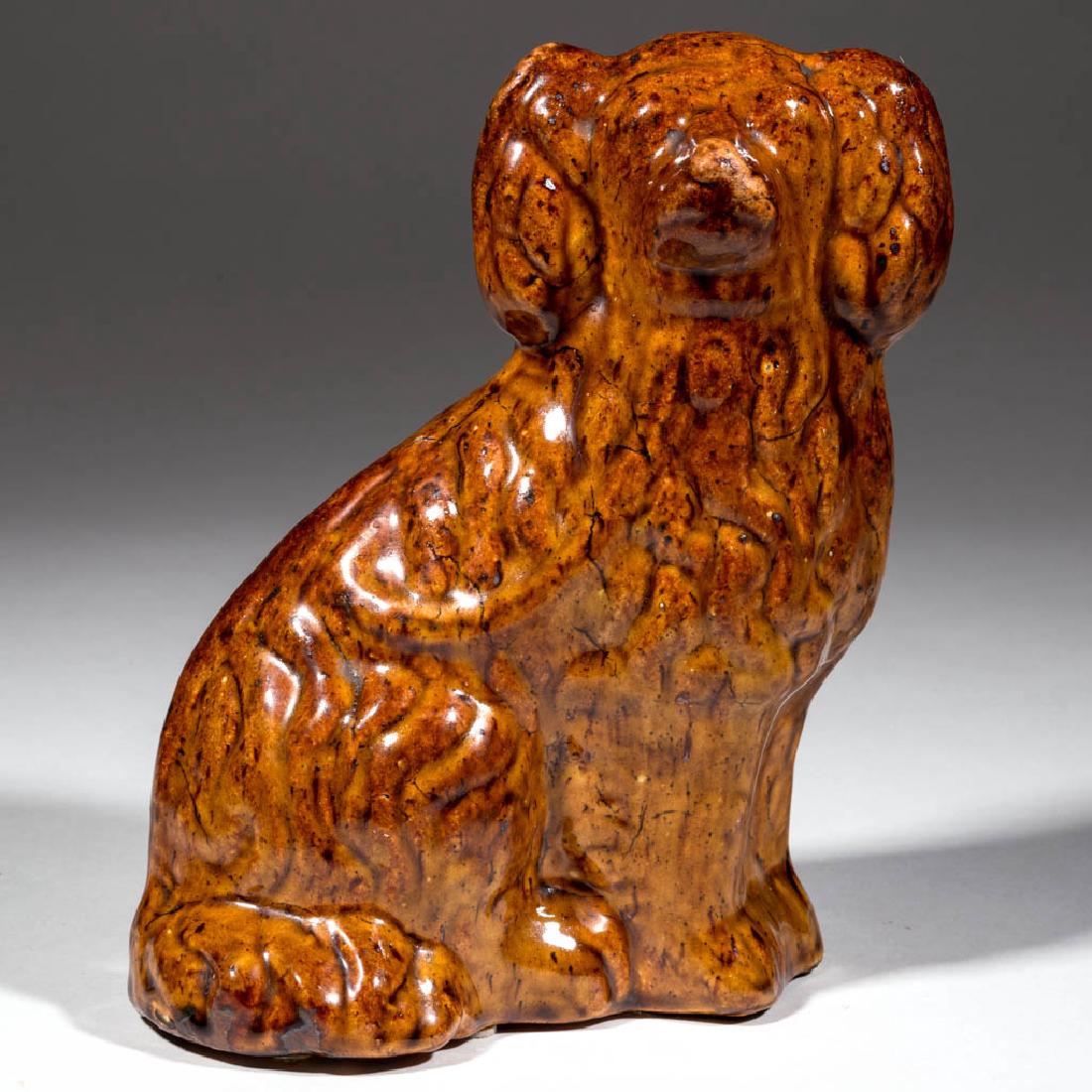 AMERICAN STONEWARE SPANIEL FIGURE (1 of 3)
