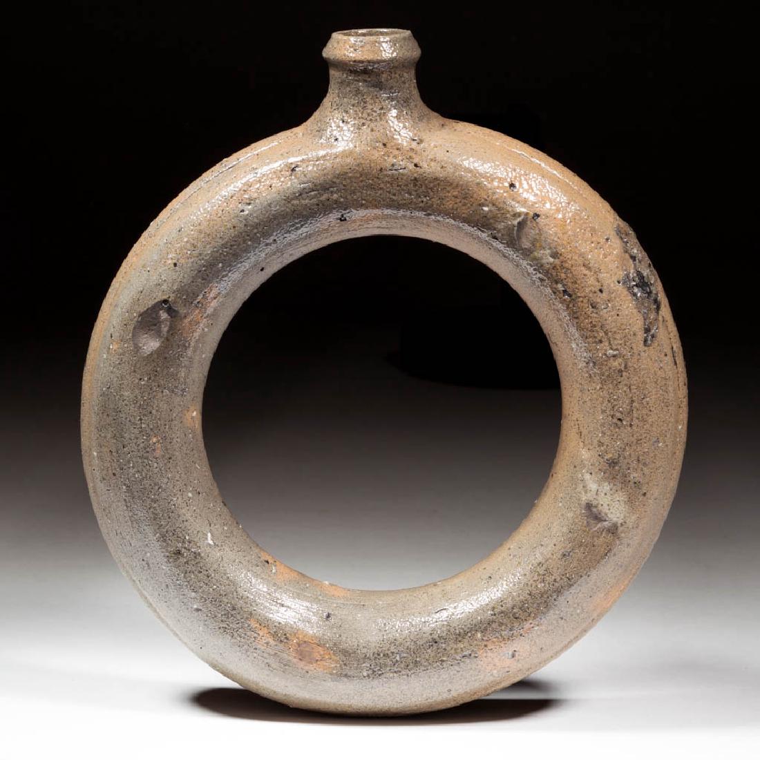 SOUTHERN STONEWARE RING JUG / FLASK (1 of 2)