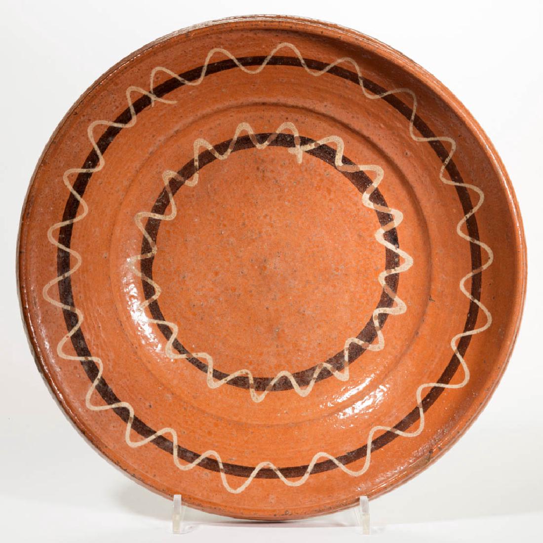 DECORATED EARTHENWARE / REDWARE BOWL (1 of 3)