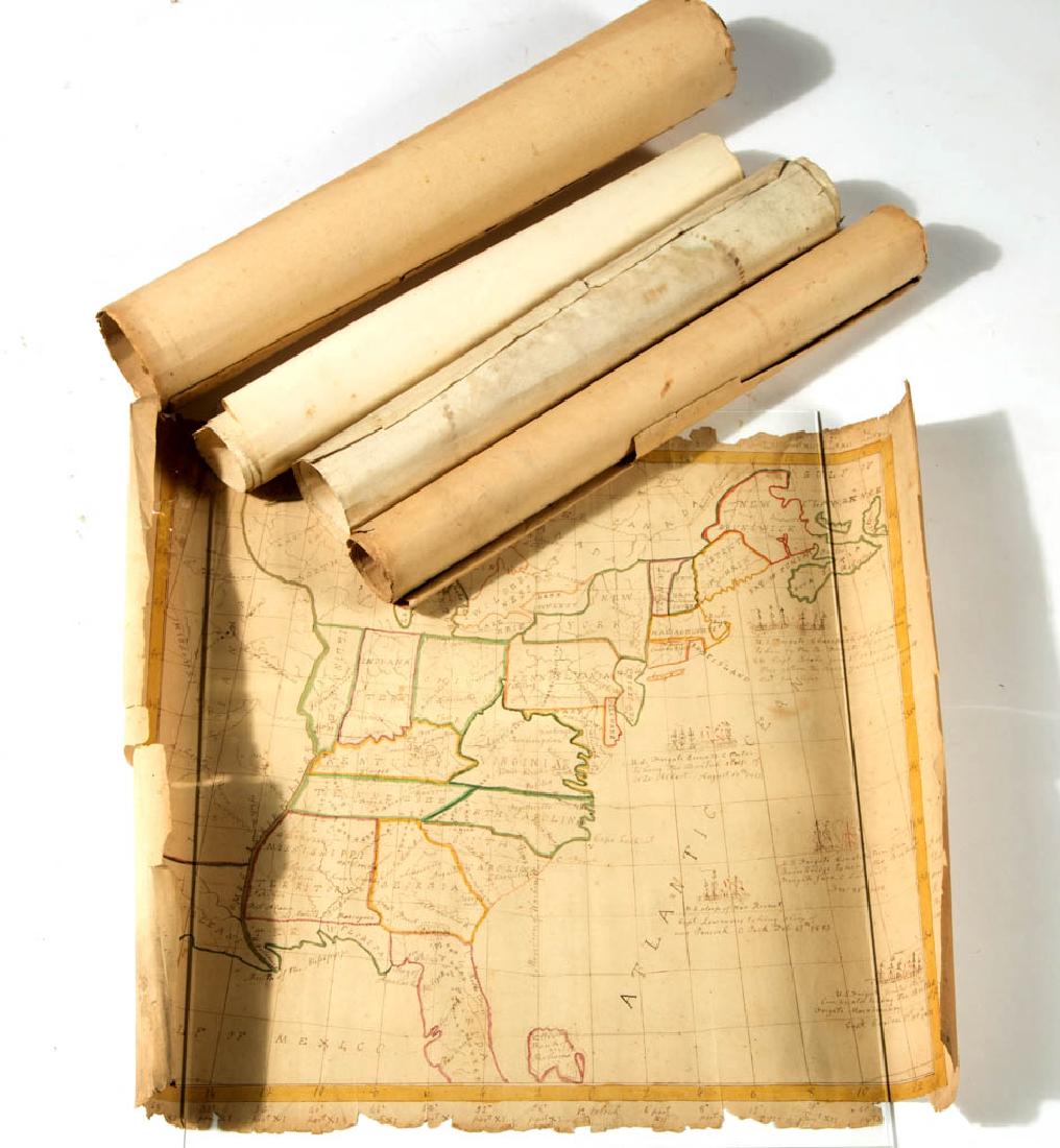 RARE AND IMPORTANT KENTUCKY FOLK ART SCHOOL GIRL MAPS, (1 of 6)