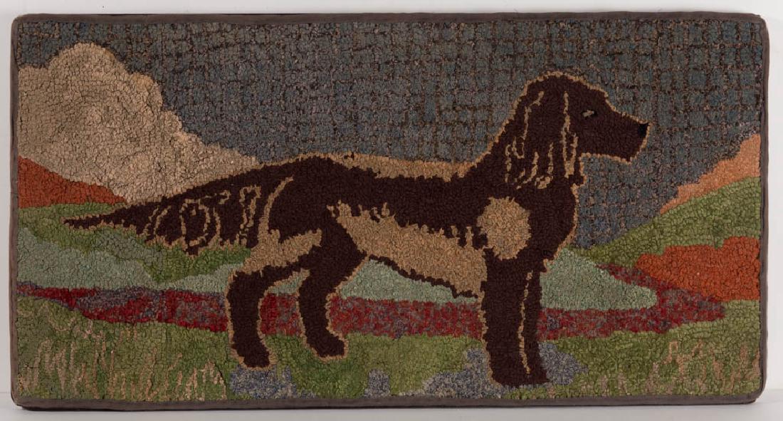 AMERICAN FOLK ART PICTORIAL HOOKED RUG (1 of 1)