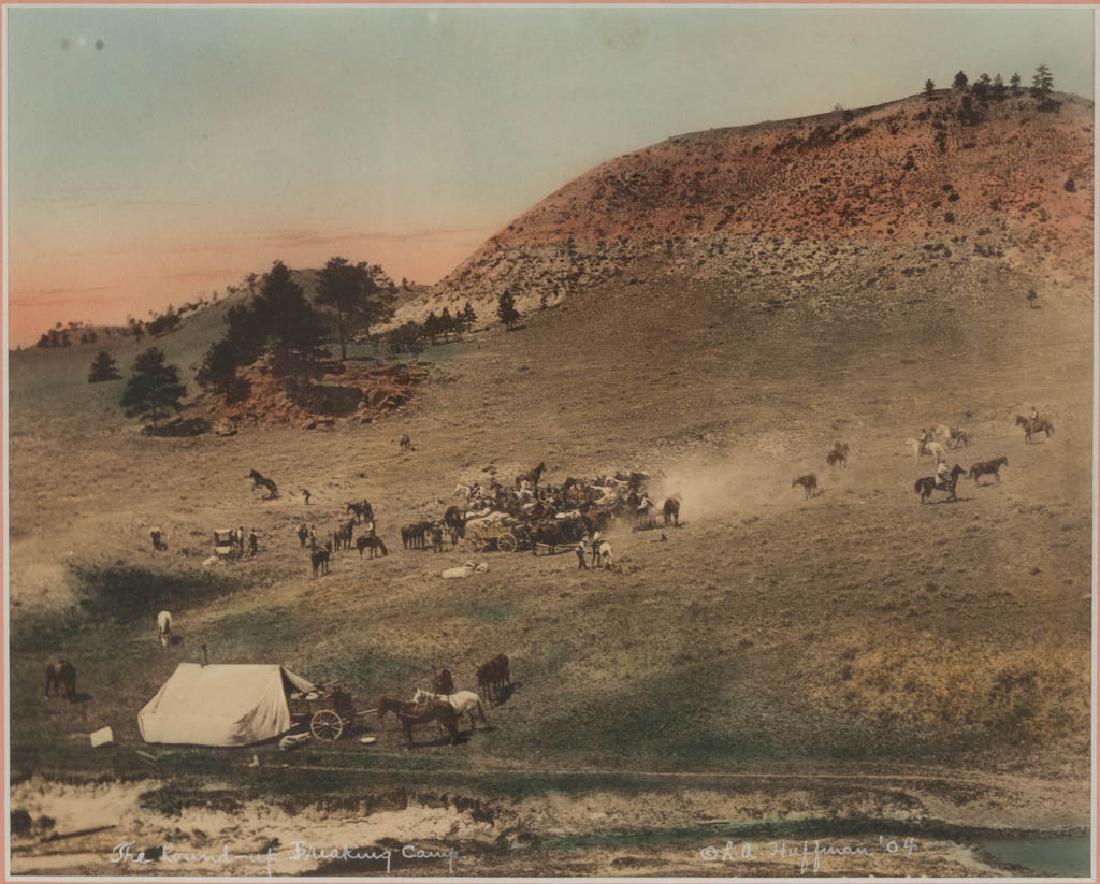 LATON ALTON HUFFMAN (AMERICAN, 1854-1931) "THE ROUND UP (1 of 2)