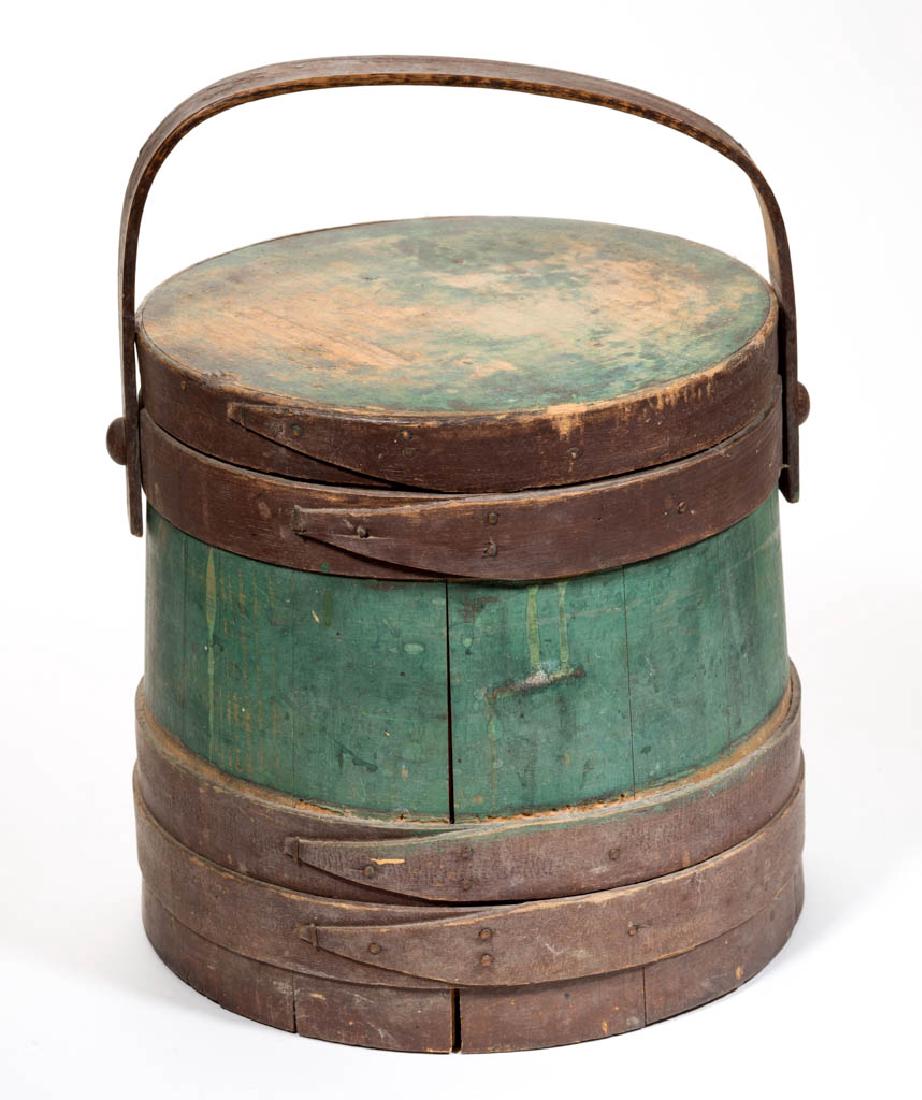 AMERICAN PAINTED TREEN SUGAR BUCKET WITH COVER (1 of 4)
