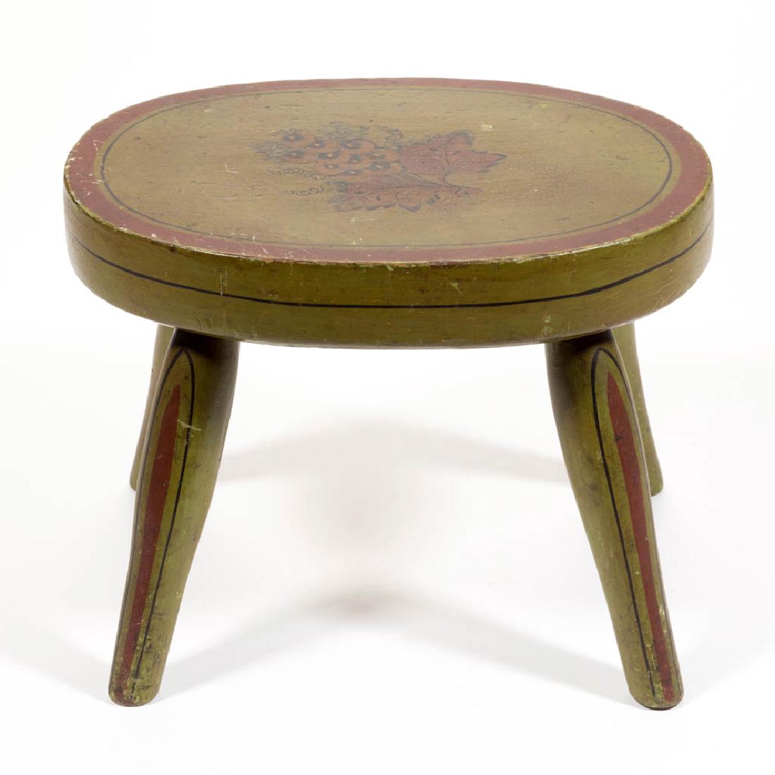 NEW ENGLAND PAINT-DECORATED DIMINUTIVE STOOL (1 of 4)