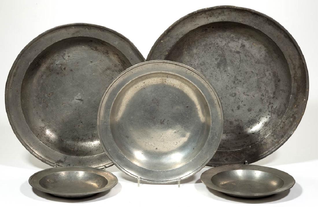 ASSORTED PEWTER BOWLS, LOT OF FIVE (1 of 1)
