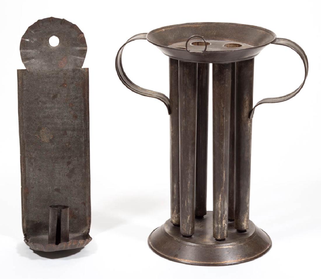 SHEET-IRON CANDLE ARTICLES, LOT OF TWO (1 of 1)