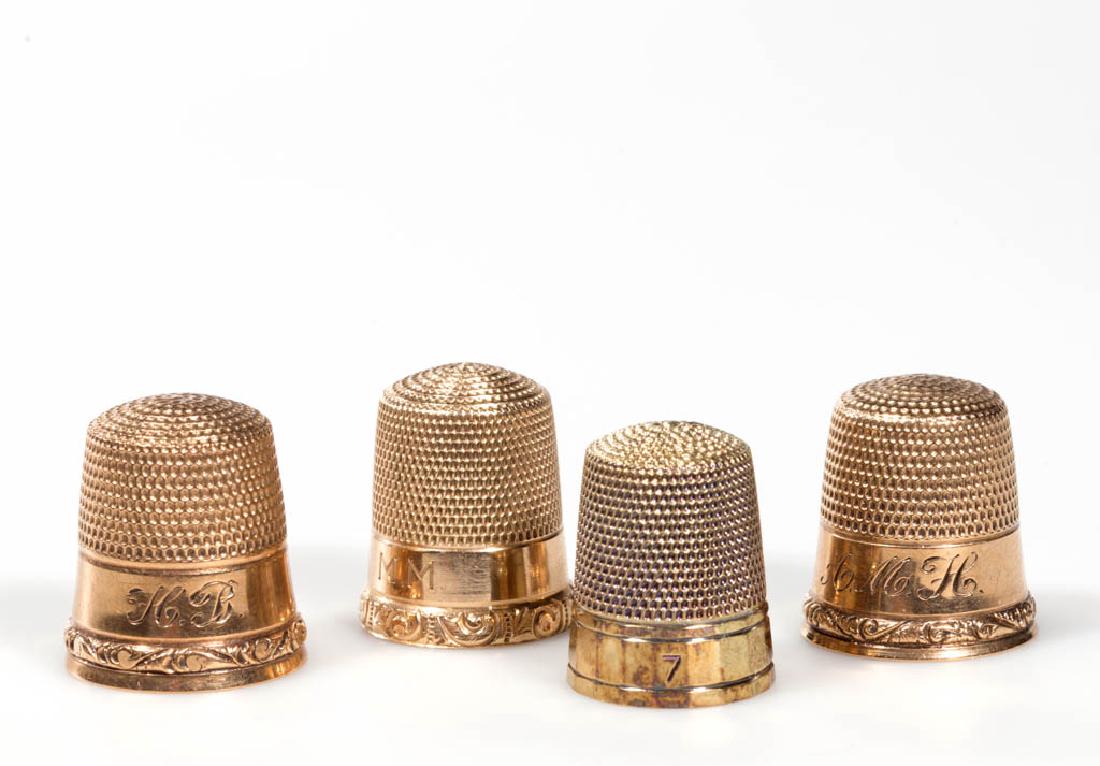 ASSORTED GOLD THIMBLES, LOT OF FOUR (1 of 1)
