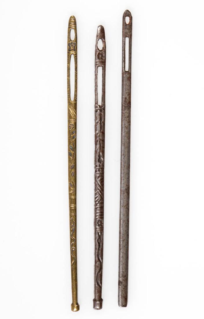 EARLY BRASS AND STEEL BODKINS, LOT OF THREE (1 of 1)