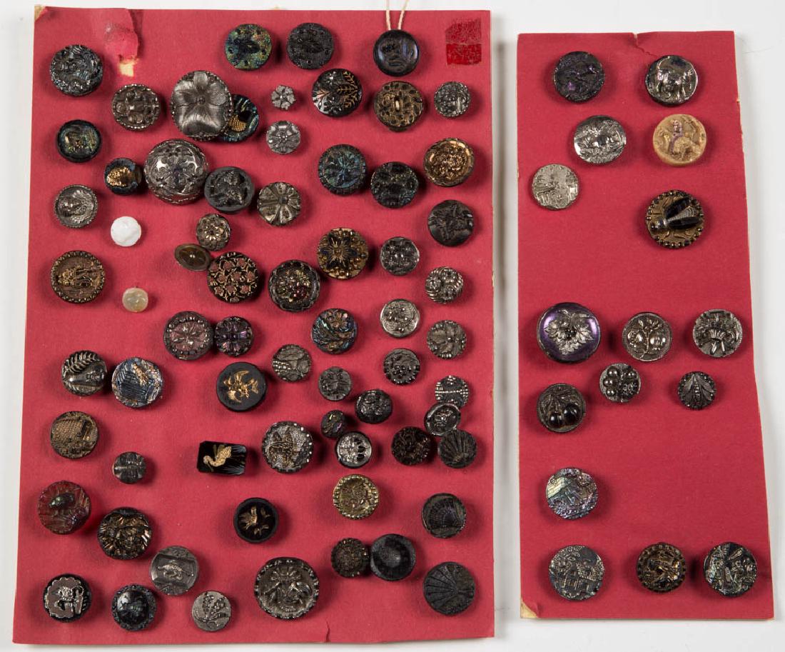 ASSORTED ANTIQUE LUSTER GLASS BUTTONS (1 of 5)