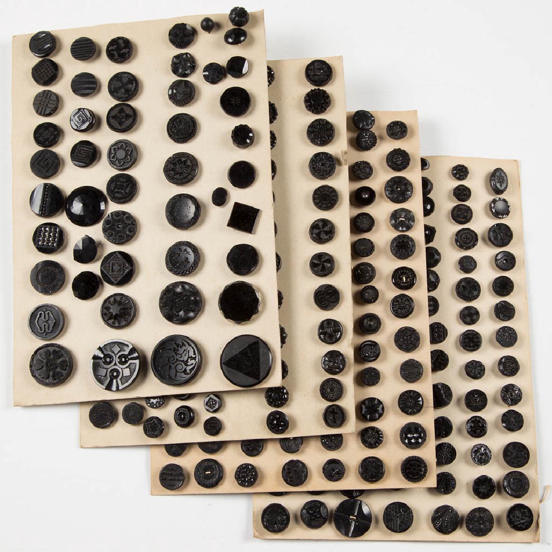 ASSORTED ANTIQUE BLACK GLASS / JET BUTTONS (1 of 5)