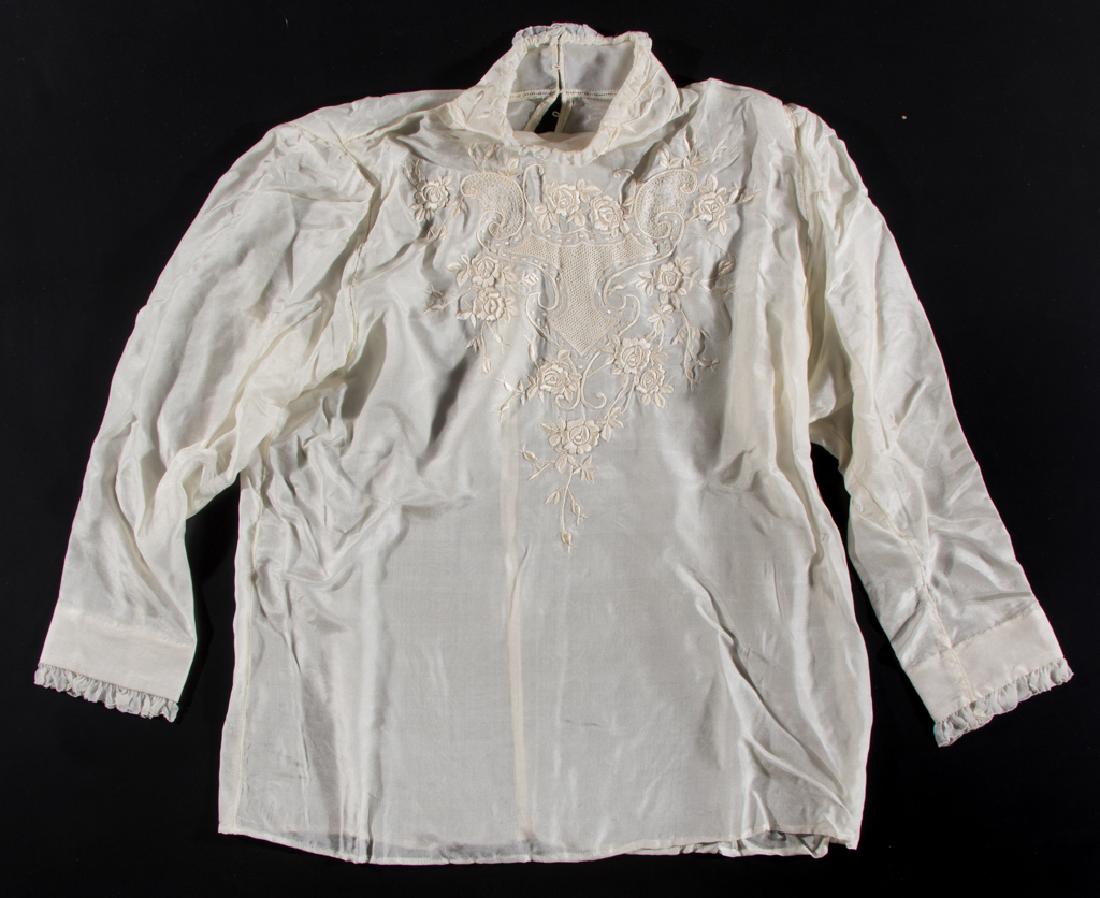 SILK ON SILK EMBROIDERY AND LACE BLOUSE (1 of 2)