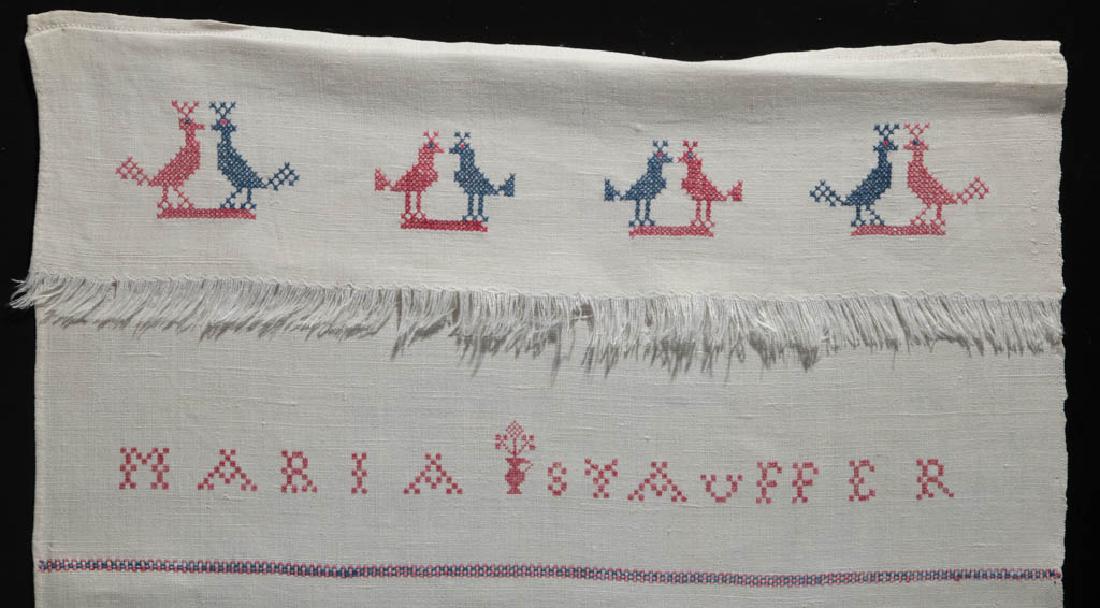 PENNSYLVANIA DATED LINEN PLAIN-WEAVE HAND TOWEL / SHOW (1 of 4)