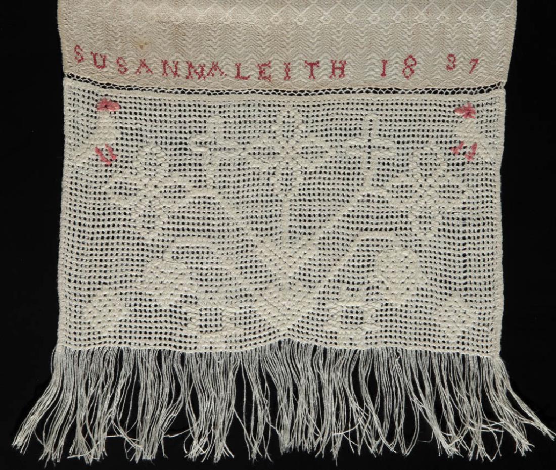 AMERICAN DATED LINEN DRAWN-WORK CHEVRON AND DIAMOND (1 of 3)