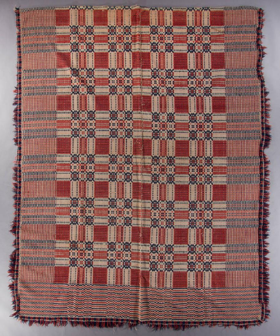VIRGINIA GEOMETRIC OVERSHOT COVERLET (1 of 3)