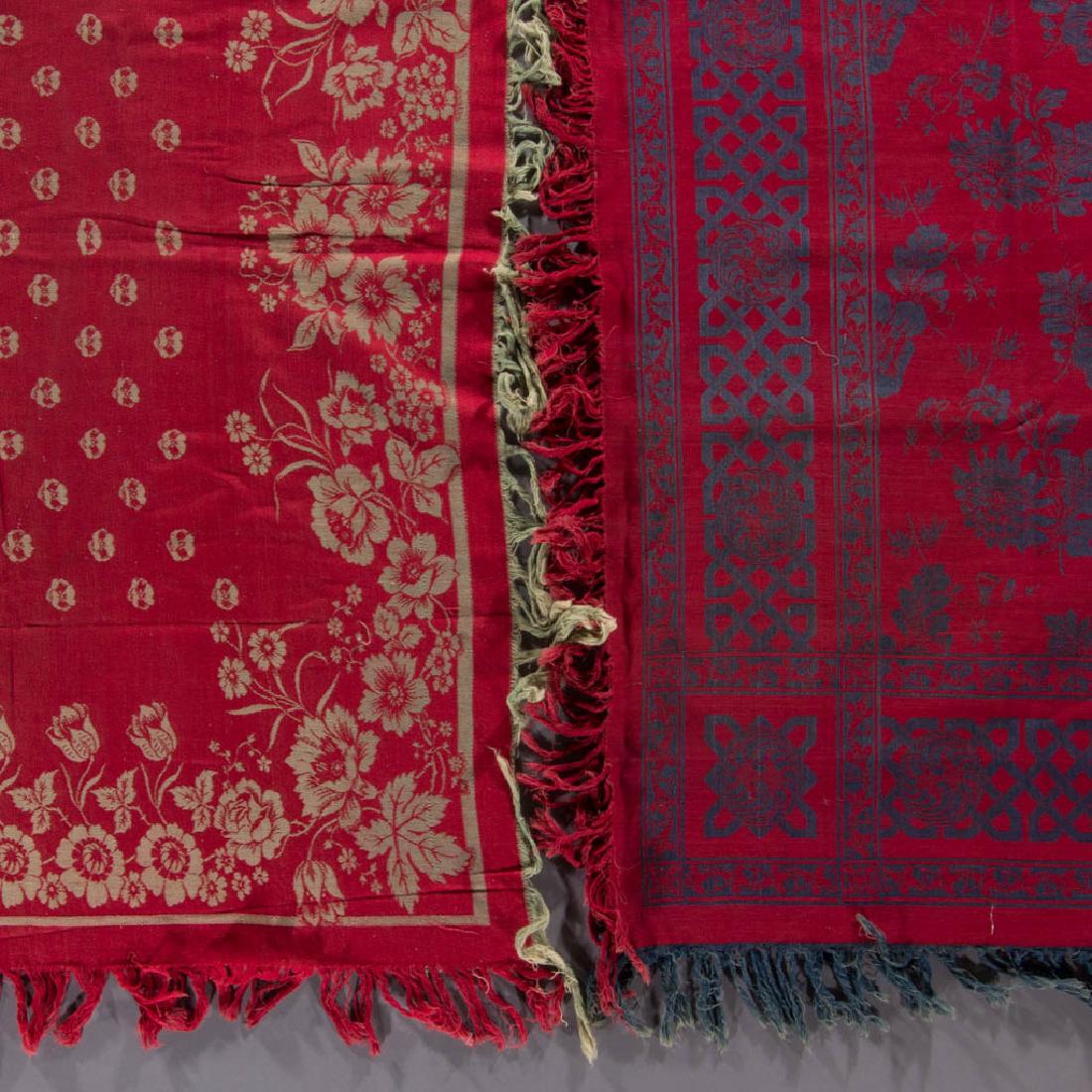 AMERICAN TURKEY RED COTTON TABLE CLOTHS, LOT OF TWO (1 of 4)