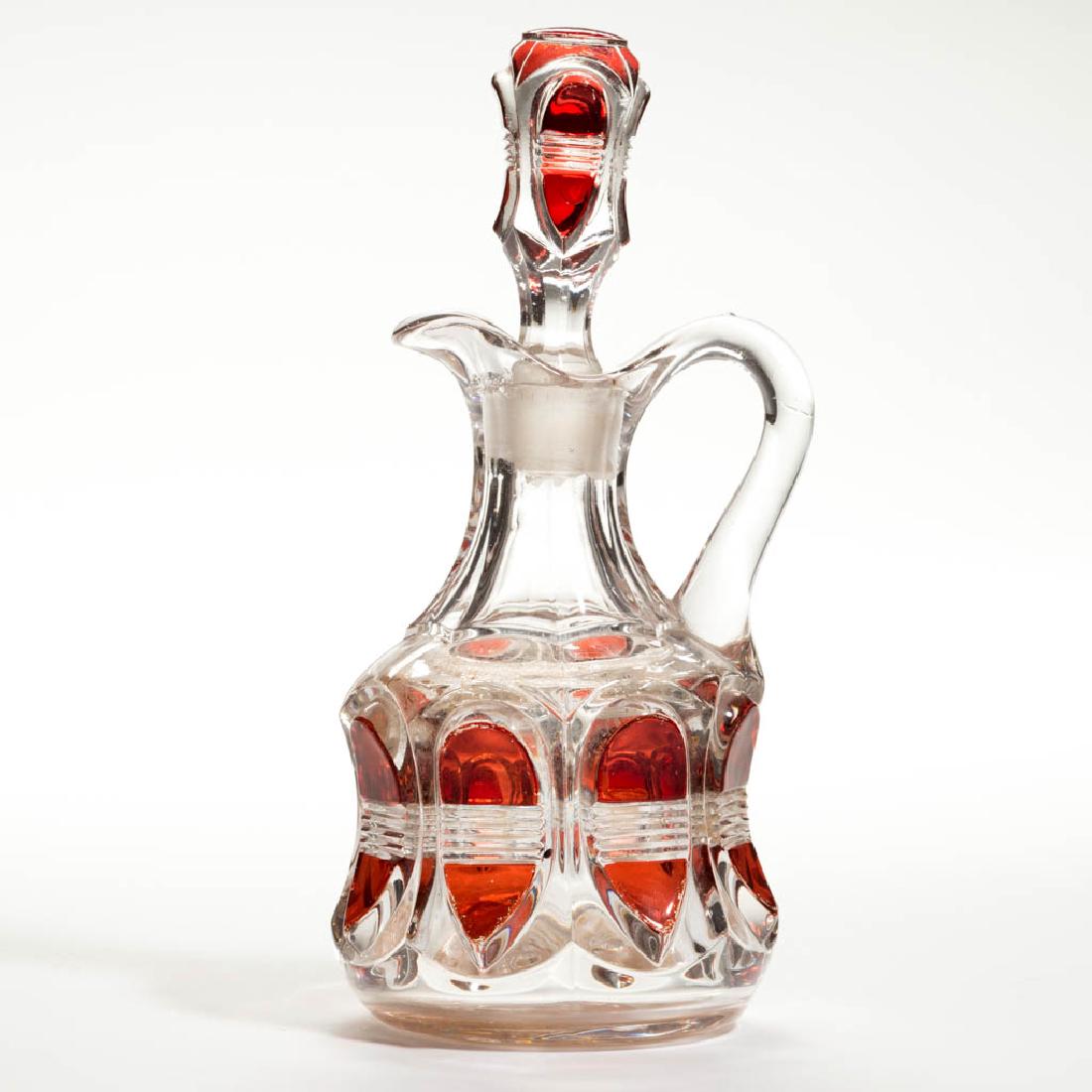 BARRED OVAL - RUBY-STAINED CRUET (1 of 1)