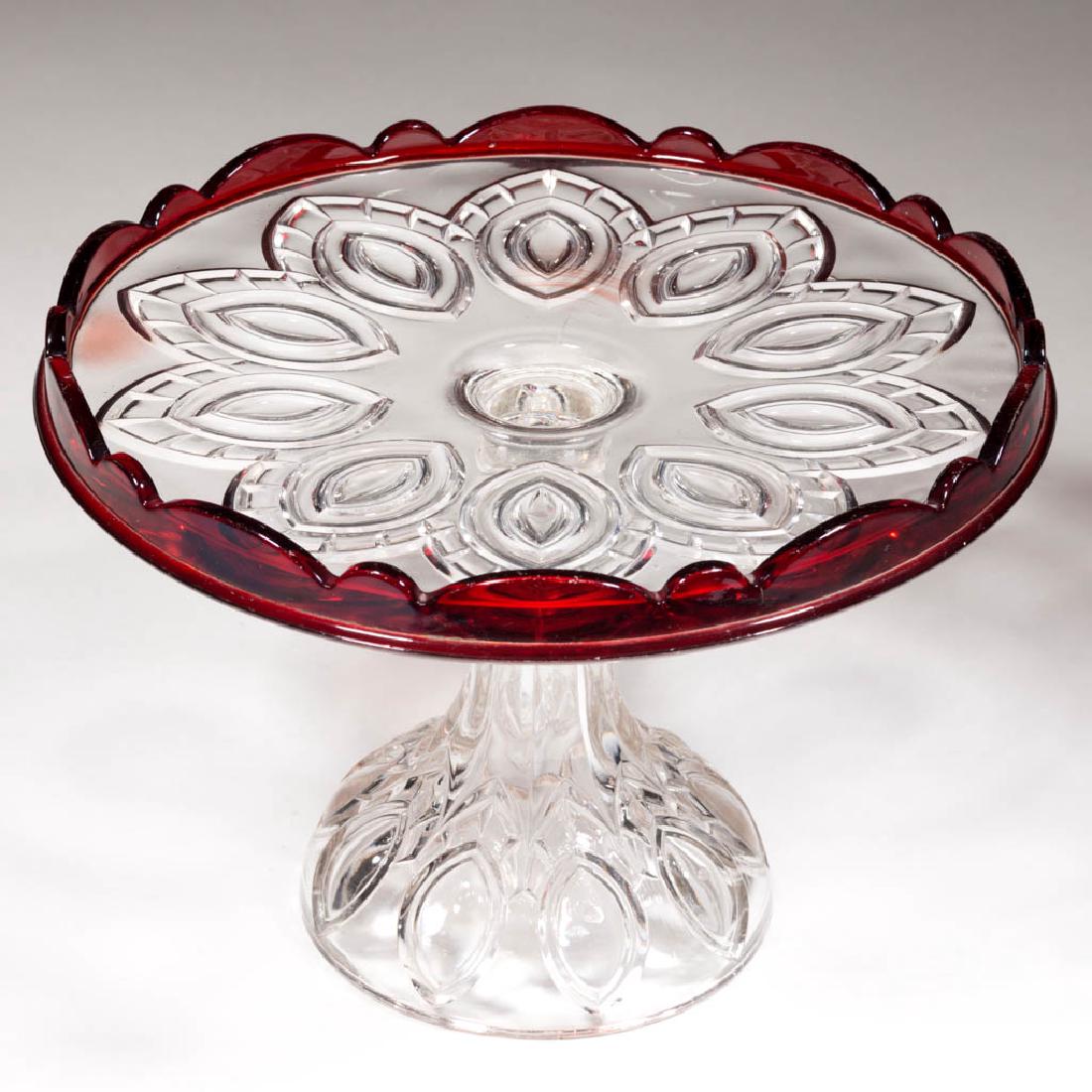 BERKELEY / BLOCKED ARCHES - RUBY-STAINED SALVER / CAKE (1 of 1)