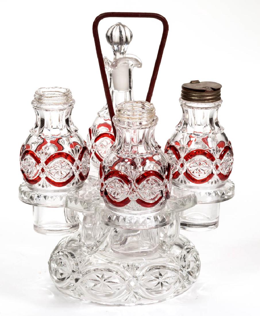 BRITANNIC - RUBY-STAINED CONDIMENT SET (1 of 1)