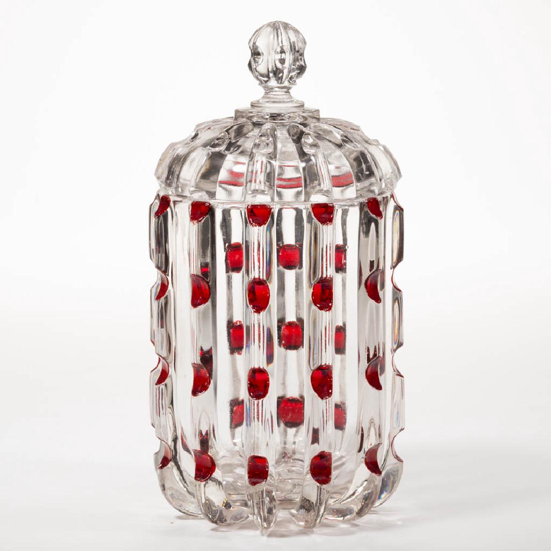 BROKEN COLUMN - RUBY-STAINED CRACKER JAR (1 of 1)