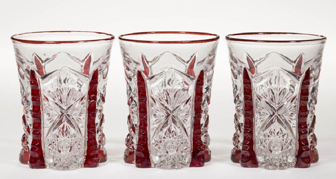 BUTTRESSED SUNBURST - RUBY-STAINED TUMBLERS, LOT OF (1 of 1)