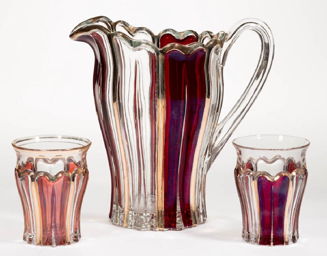 CAMBRIDGE NO. 2692 - RUBY-STAINED THREE-PIECE WATER SET (1 of 1)