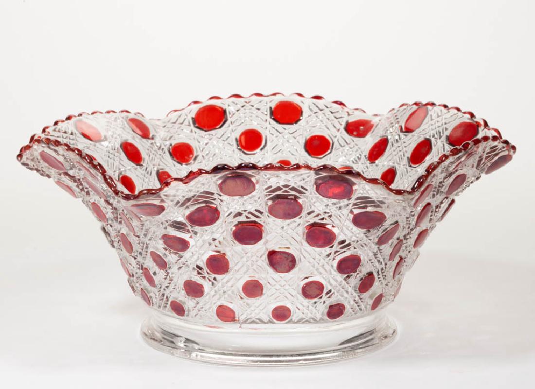 CANE / BANDED FINECUT - RUBY-STAINED GAS SHADE (1 of 1)