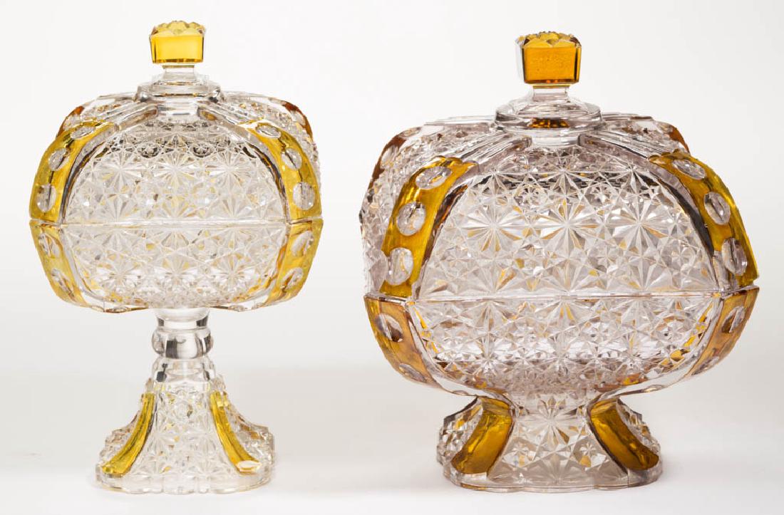 DAISY AND BUTTON WITH THUMBPRINT PANEL - AMBER-STAINED (1 of 1)