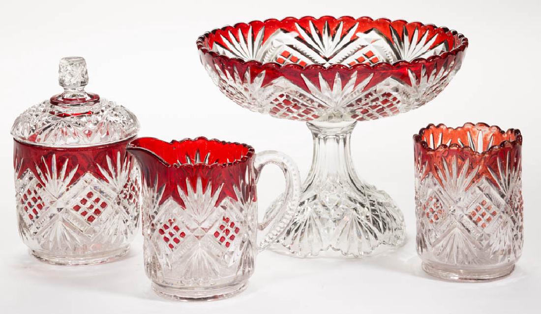 DIAMOND AND SUNBURST VARIANT - RUBY-STAINED TABLE (1 of 1)