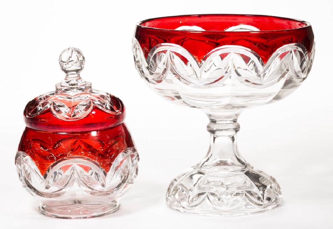 DOUBLE ARCH / INTERLOCKING CRESCENTS - RUBY-STAINED (1 of 1)