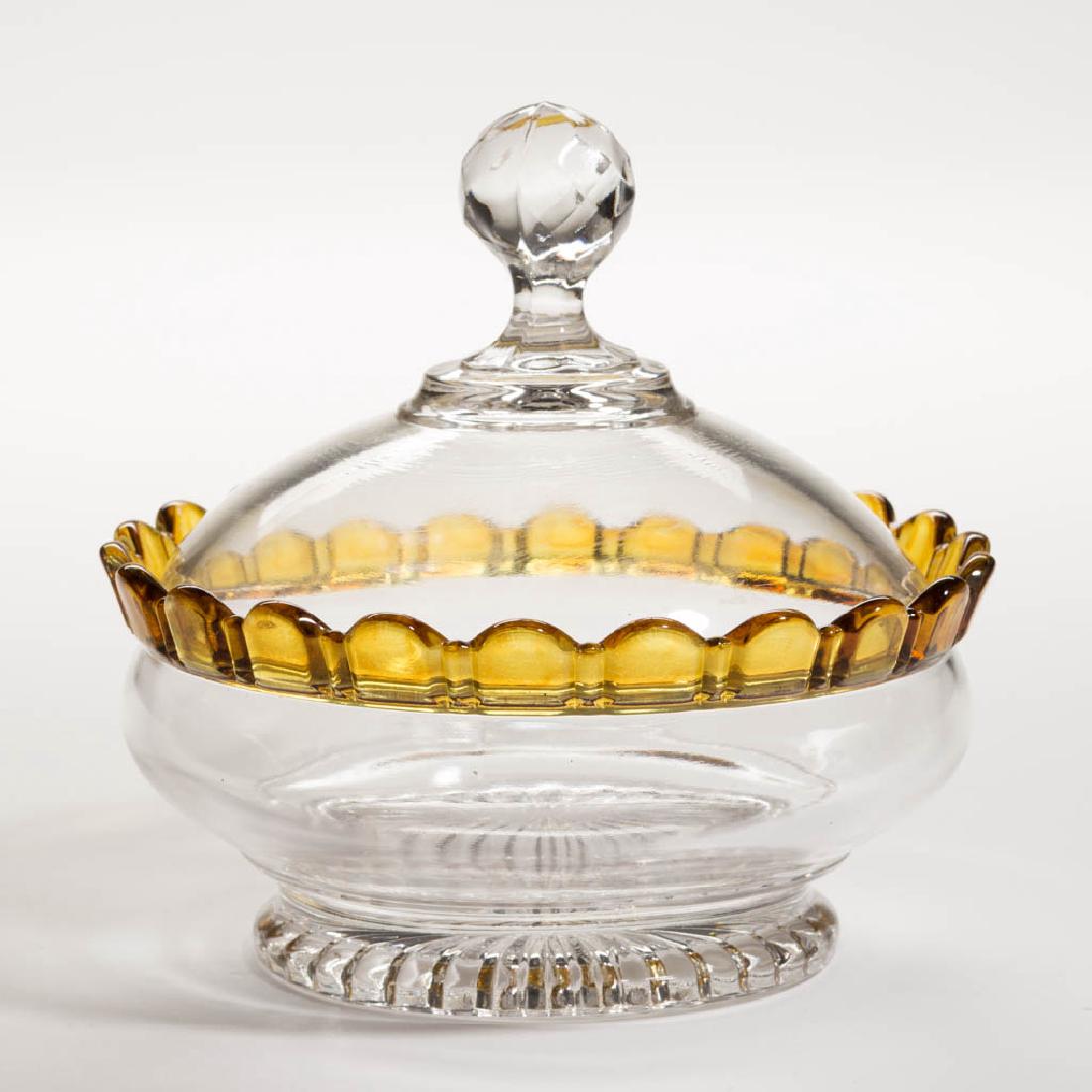 DUNCAN NO. 88 - AMBER-STAINED COVERED SUGAR BOWL (1 of 1)