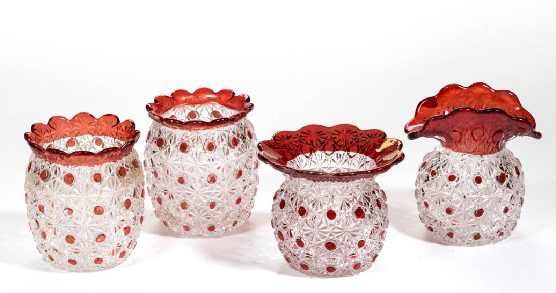 FASHION / DAISY AND BUTTON WITH RED DOTS - RUBY-STAINED (1 of 1)