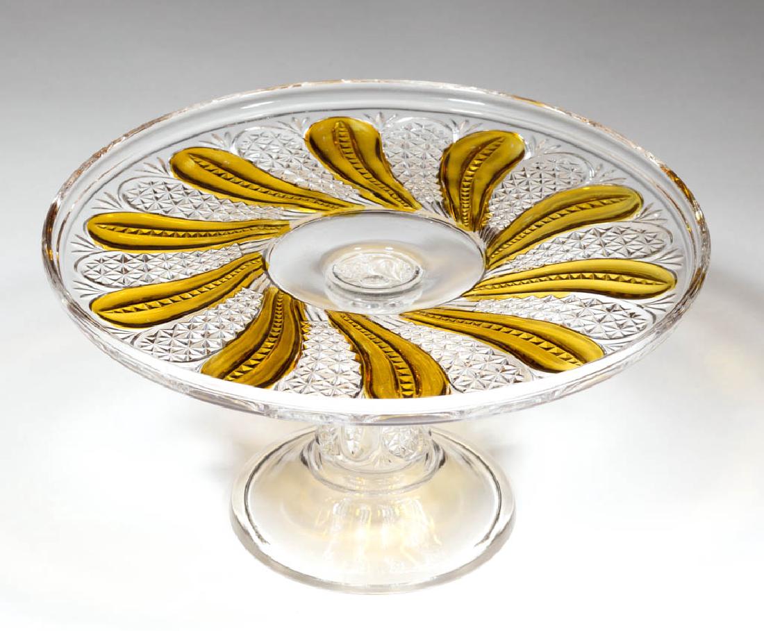 FEATHER / DORIC - AMBER-STAINED SALVER / CAKE STAND (1 of 1)