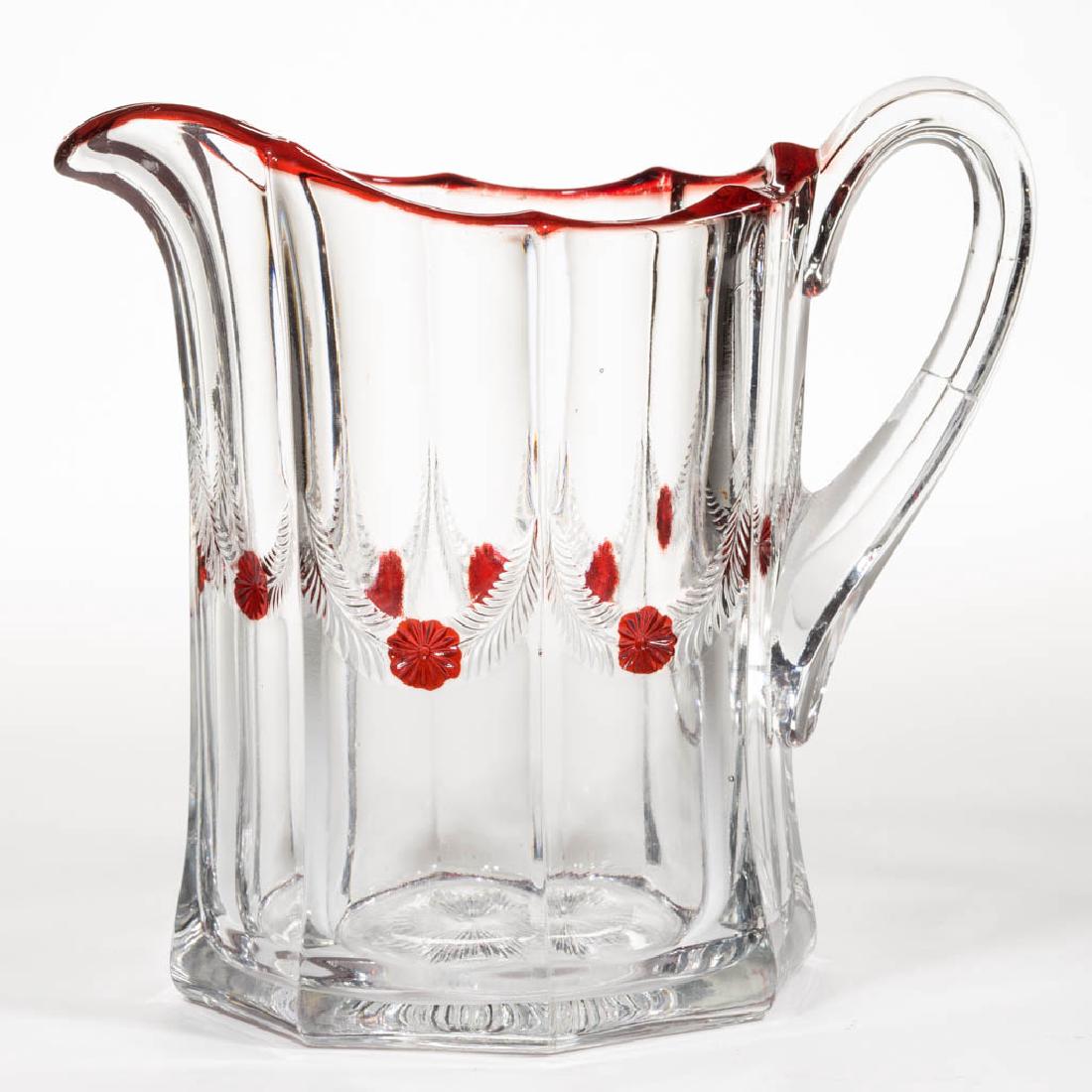 FERN GARLAND - RUBY-STAINED WATER PITCHER (1 of 1)