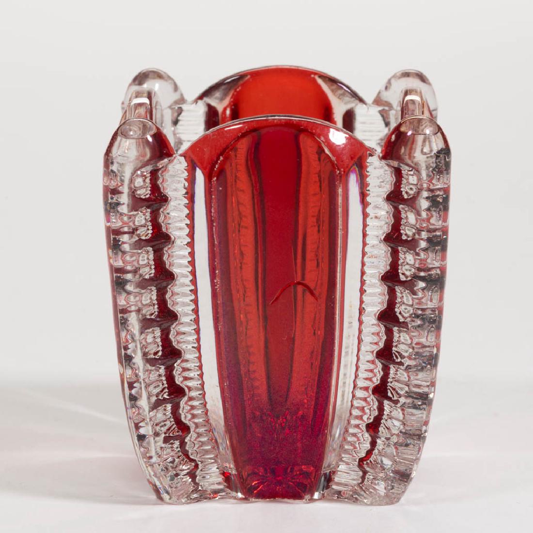 ORINDA (OMN) - RUBY-STAINED TOOTHPICK HOLDER (1 of 1)