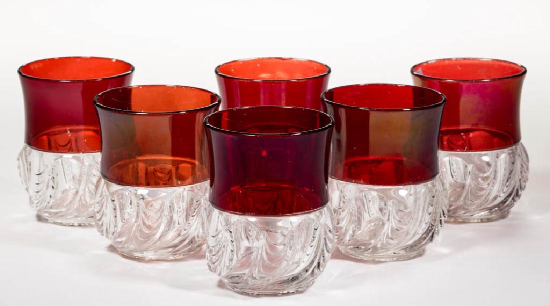 SCALLOPED SWIRL / YORK HERRINGBONE - RUBY-STAINED (1 of 1)