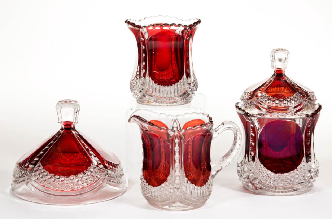 TARENTUM'S PORTLAND - RUBY-STAINED TABLE ARTICLES, LOT (1 of 1)