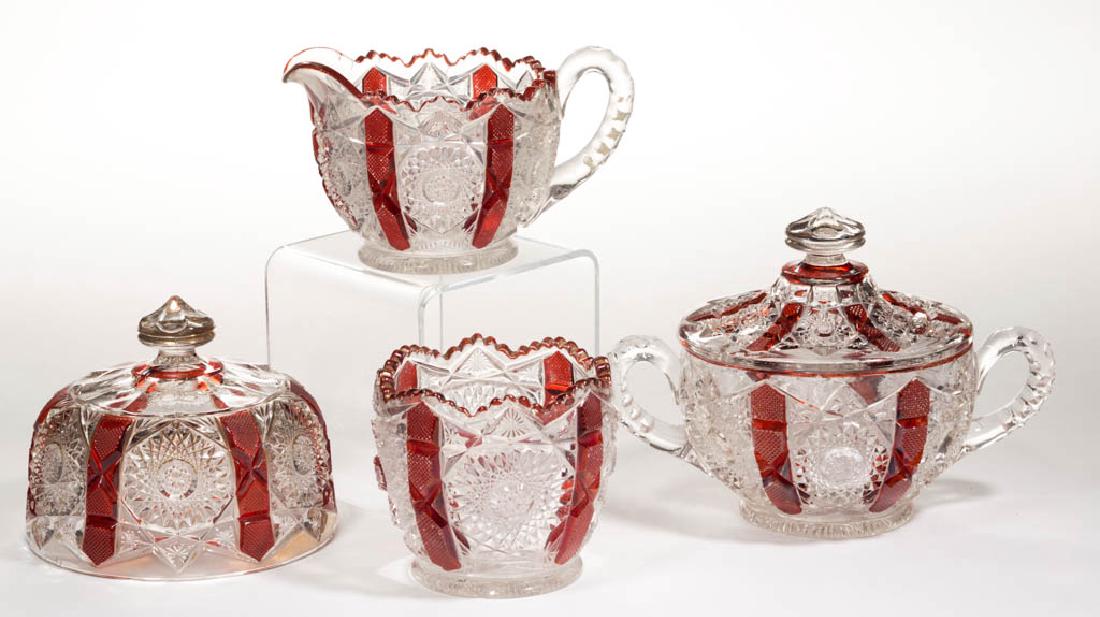 WESTMORELAND NO. 920 / SUNBURST AND FILE - RUBY-STAINED (1 of 1)